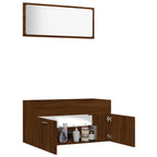 2 Piece Bathroom Furniture Set Brown Oak Engineered Wood