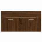 2 Piece Bathroom Furniture Set Brown Oak Engineered Wood