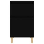 Bedside Cabinet Black 40x35x70 cm