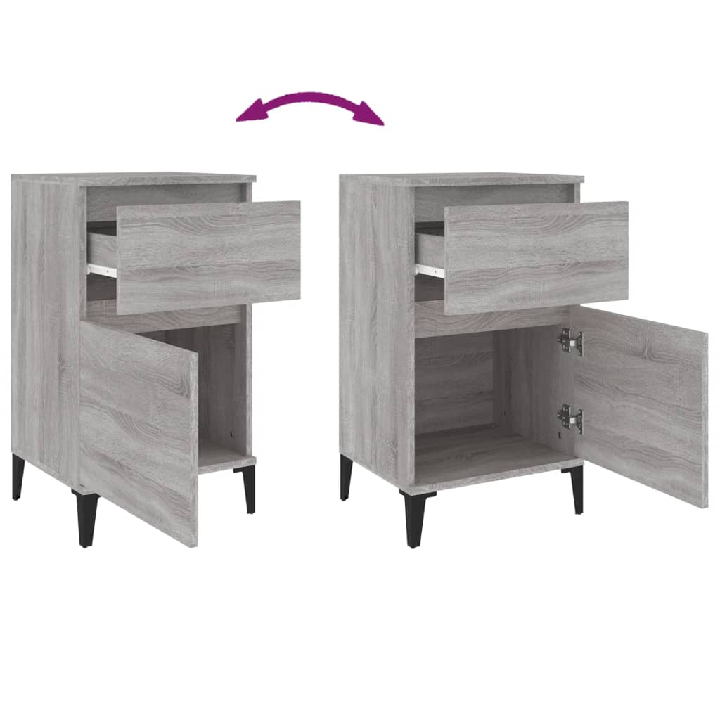 Bedside Cabinet Grey Sonoma 40x35x70 cm