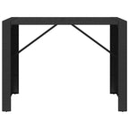 Bar Table with Glass Top Black 145x80x110 cm Poly Rattan