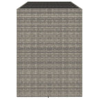 Bar Table with Glass Top Grey 185x80x110 cm Poly Rattan
