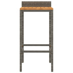 Bar Stools 4 pcs Grey Poly Rattan and Solid Wood Acacia