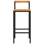 Bar Stools 2 pcs Black Poly Rattan and Solid Wood Acacia