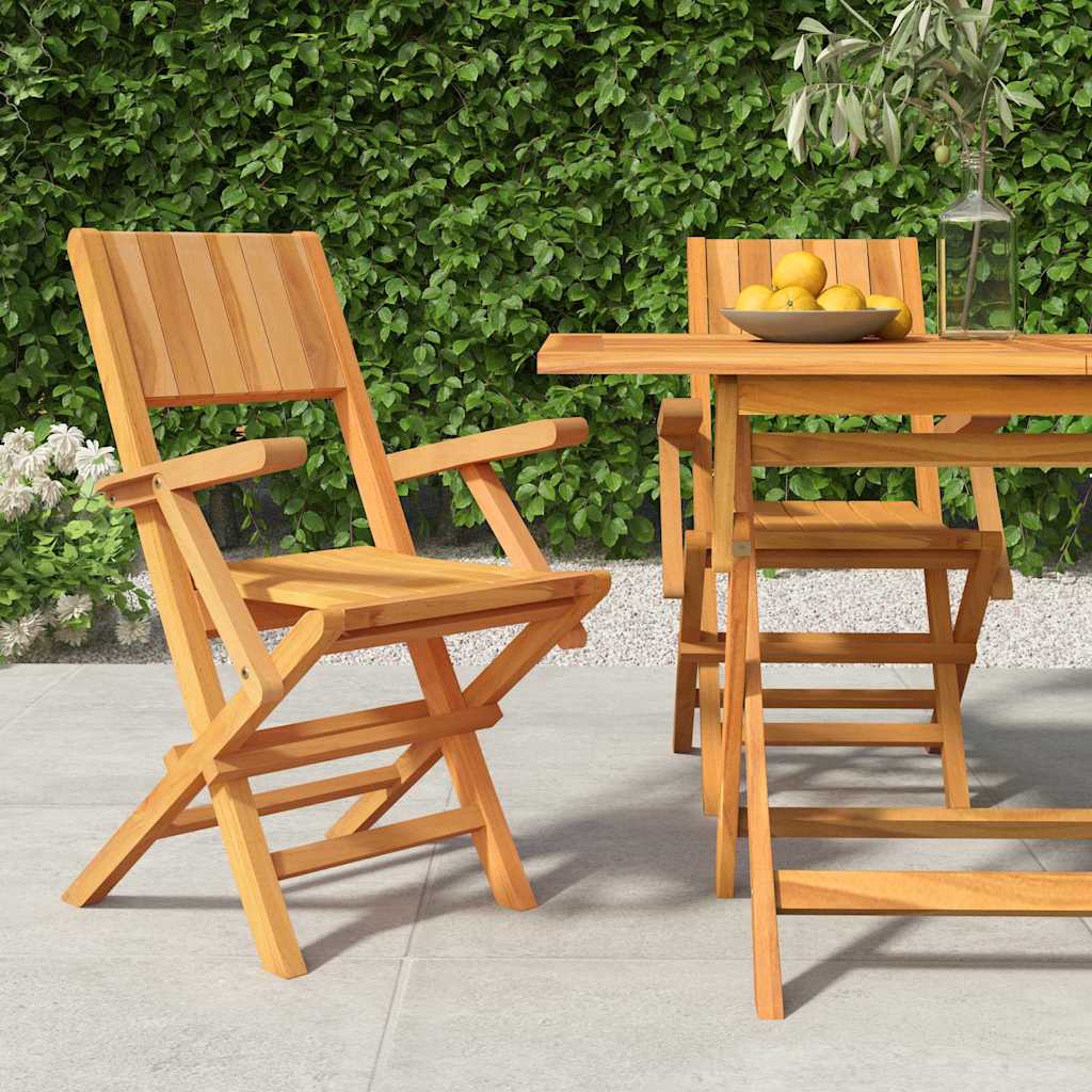 Folding Garden Chairs 2 pcs 55x61x90 cm Solid Wood Teak