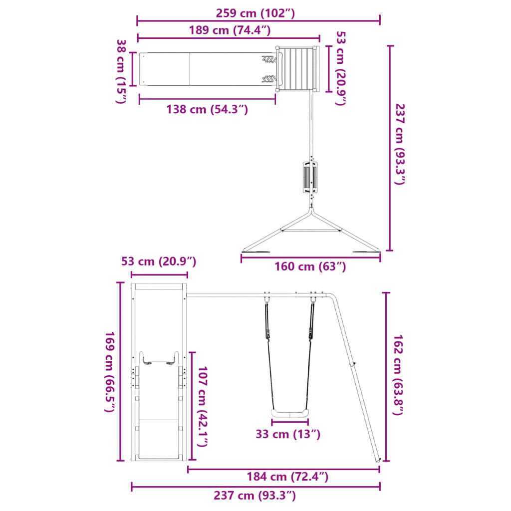 Outdoor Playset Impregnated Wood Pine