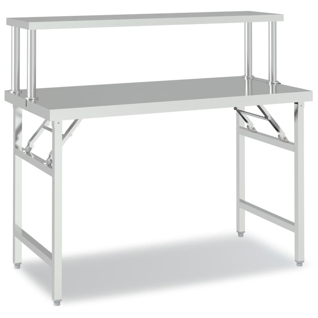 Kitchen Work Table With Overshelf Stainless Steel