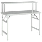 Kitchen Work Table With Overshelf Stainless Steel