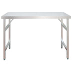 Kitchen Work Table with Overshelf 120x60x145 cm Stainless Steel