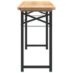 3 Piece Folding Beer Table Set Solid Wood Fir