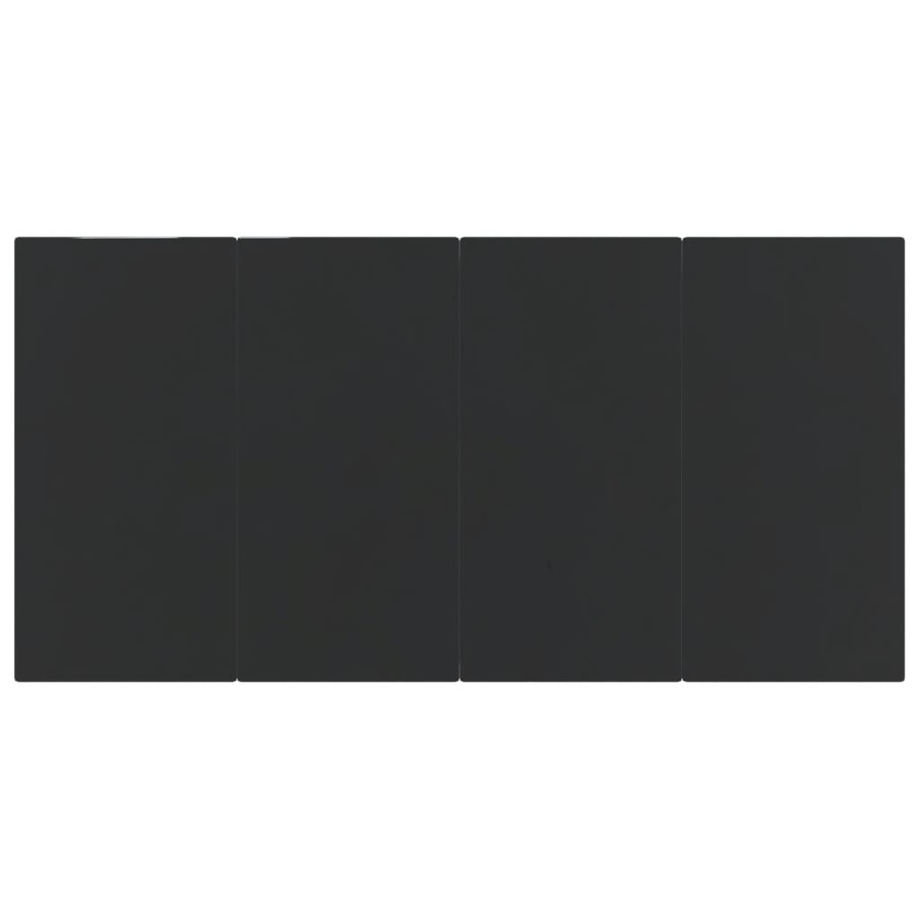 7 Piece Garden Dining Set Black Cotton Rope and Steel