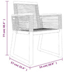 7 Piece Garden Dining Set Black PVC Rattan