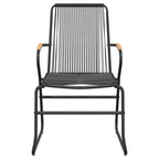 5 Piece Garden Dining Set Black PVC Rattan