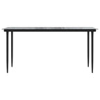 5 Piece Garden Dining Set Black PVC Rattan