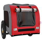 Pet Bike Trailer Red and Grey Oxford Fabric and Iron