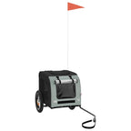 Pet Bike Trailer Grey and Black Oxford Fabric and Iron