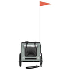 Pet Bike Trailer Grey and Black Oxford Fabric and Iron