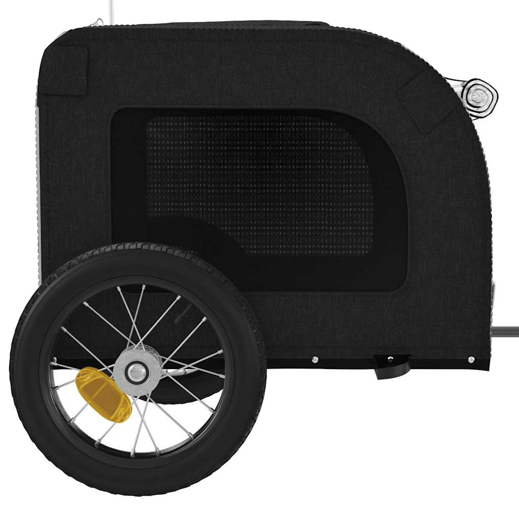 Pet Bike Trailer Grey and Black Oxford Fabric and Iron