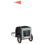 Pet Bike Trailer Grey and Black Oxford Fabric and Iron