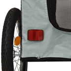 Pet Bike Trailer Grey and Black Oxford Fabric and Iron