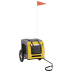 Pet Bike Trailer Yellow and Grey Oxford Fabric and Iron