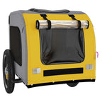 Pet Bike Trailer Yellow and Grey Oxford Fabric and Iron