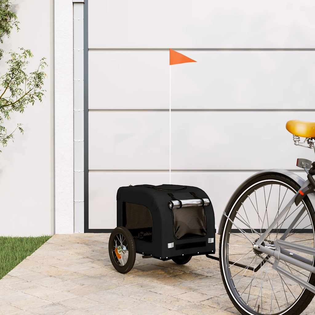 Pet Bike Trailer Black Oxford Fabric and Iron