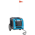 Pet Bike Trailer Blue and Grey Oxford Fabric and Iron