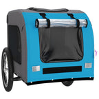 Pet Bike Trailer Blue and Grey Oxford Fabric and Iron