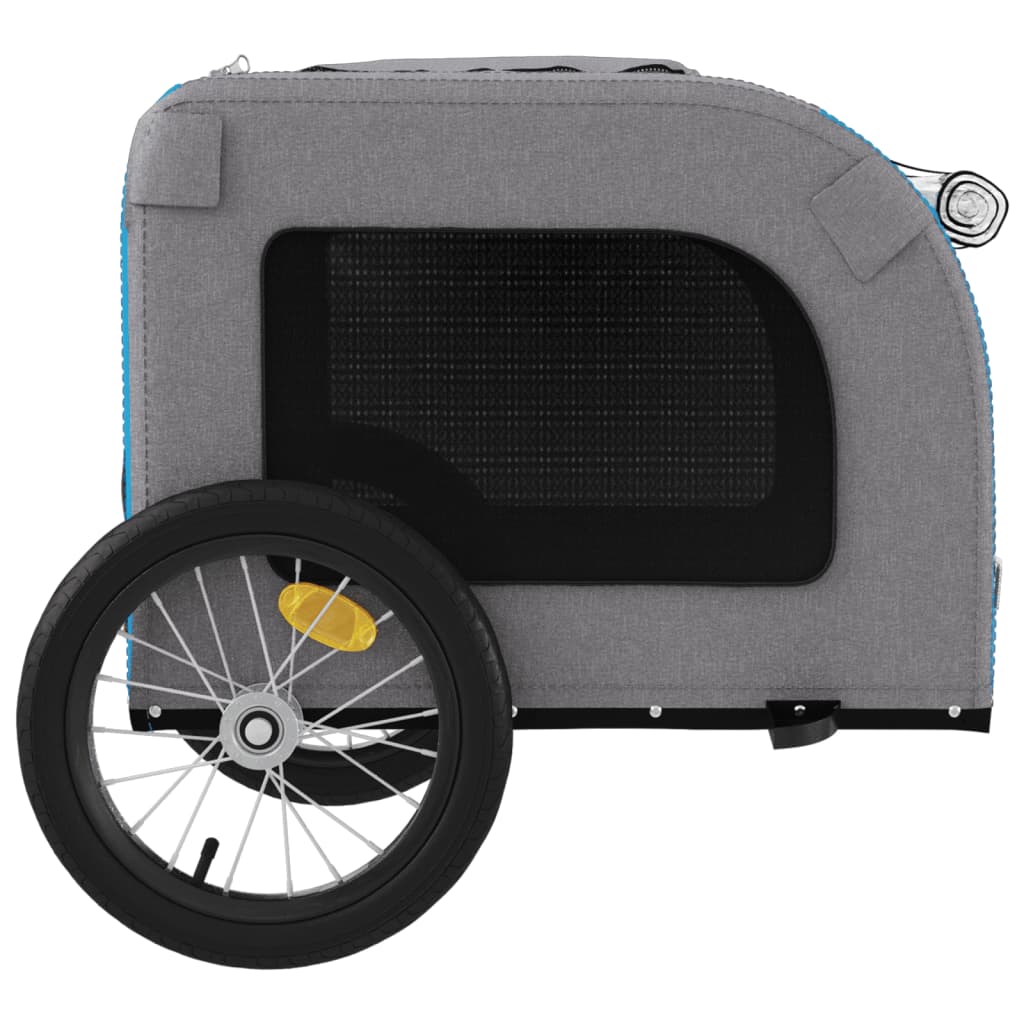 Pet Bike Trailer Blue and Grey Oxford Fabric and Iron
