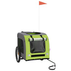 Pet Bike Trailer Green and Grey Oxford Fabric and Iron