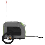 Pet Bike Trailer Green and Grey Oxford Fabric and Iron
