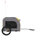 Pet Bike Trailer Yellow and Grey Oxford Fabric&Iron