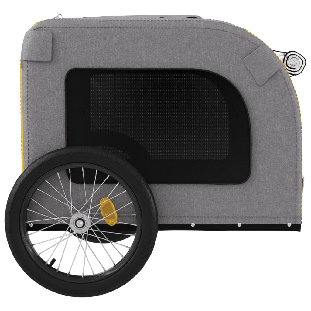 Pet Bike Trailer Yellow and Grey Oxford Fabric&Iron