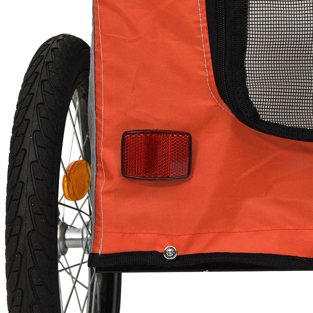 Pet Bike Trailer Orange and Grey 54.5 x 120 x 161 cm