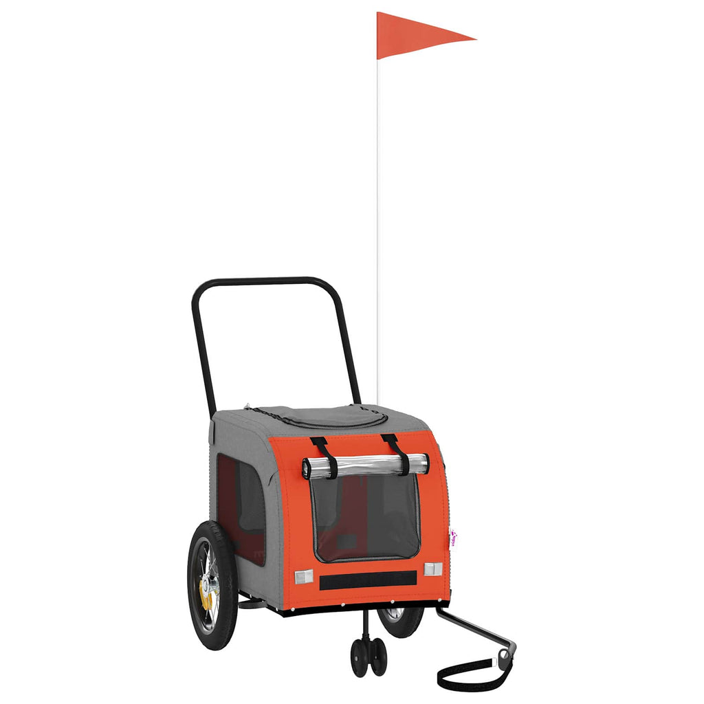 Pet Bike Trailer Orange and Grey 54.5 x 120 x 161 cm