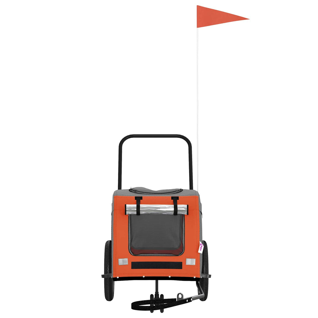 Pet Bike Trailer Orange and Grey 54.5 x 120 x 161 cm