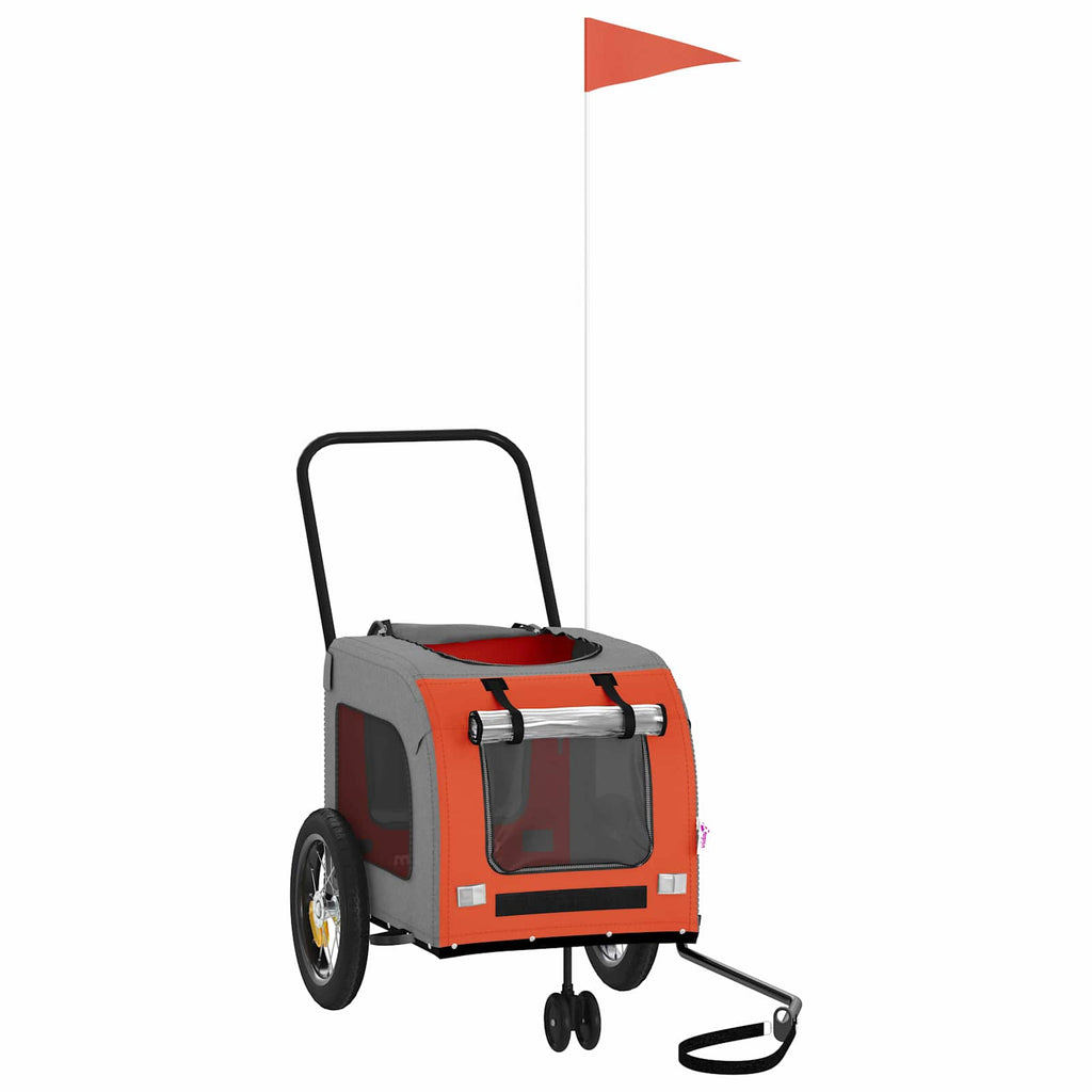Pet Bike Trailer Orange and Grey 54.5 x 120 x 161 cm