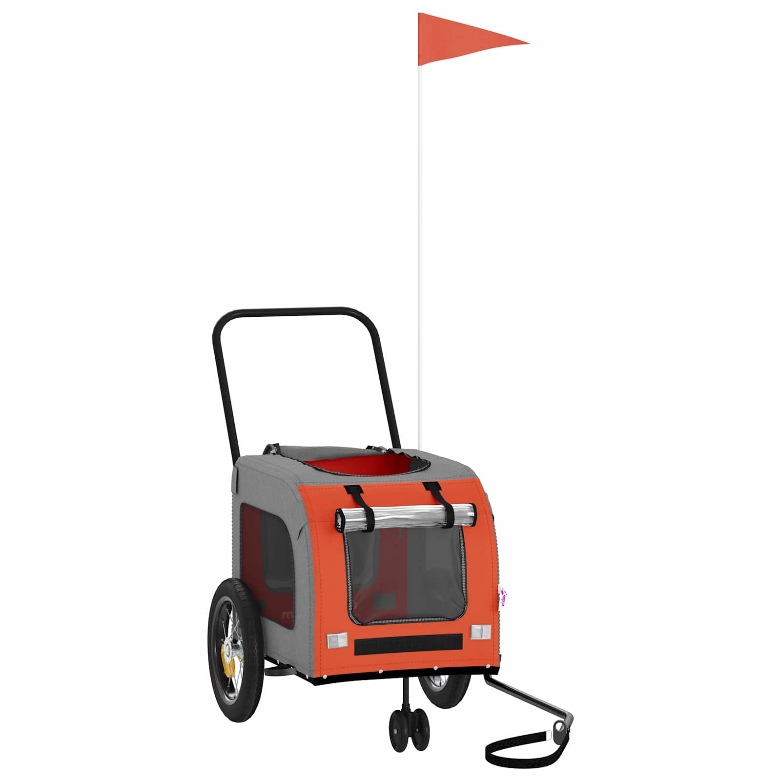 Pet Bike Trailer Orange and Grey 54.5 x 120 x 161 cm