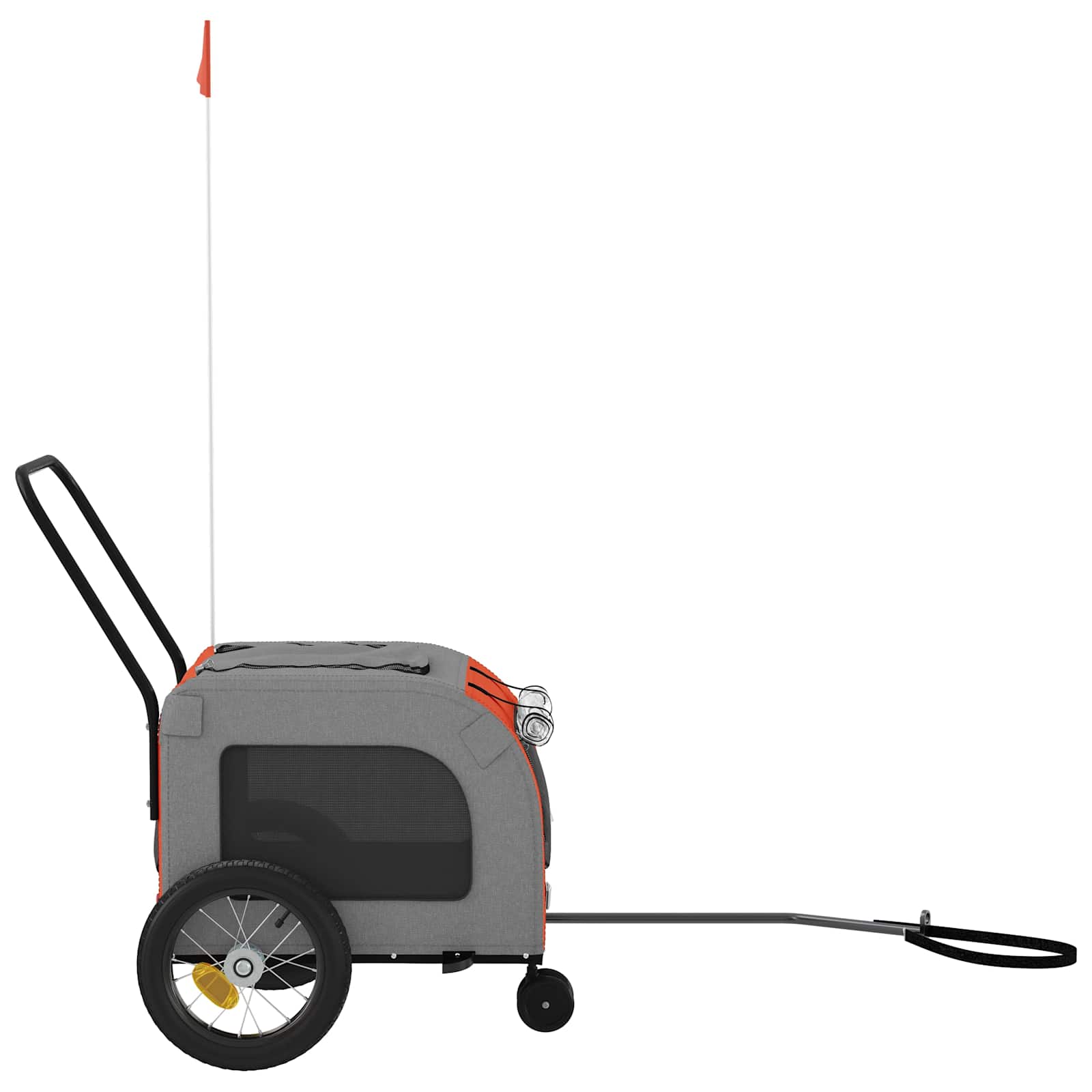 Pet Bike Trailer Orange and Grey 54.5 x 120 x 161 cm