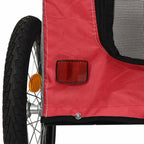 Pet Bike Trailer with Storage Red and grey 124.5 x 63.5 x 53 cm