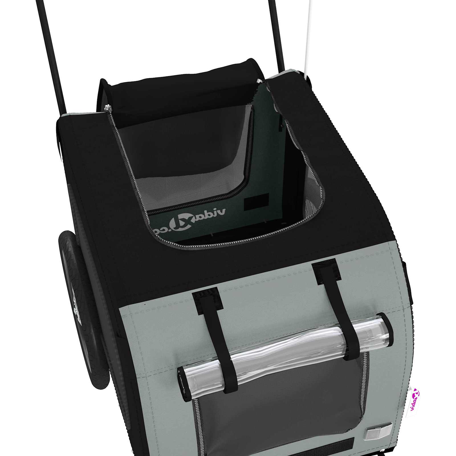 Pet Bike Trailer Grey and Black 54.5 x 120 x 161 cm