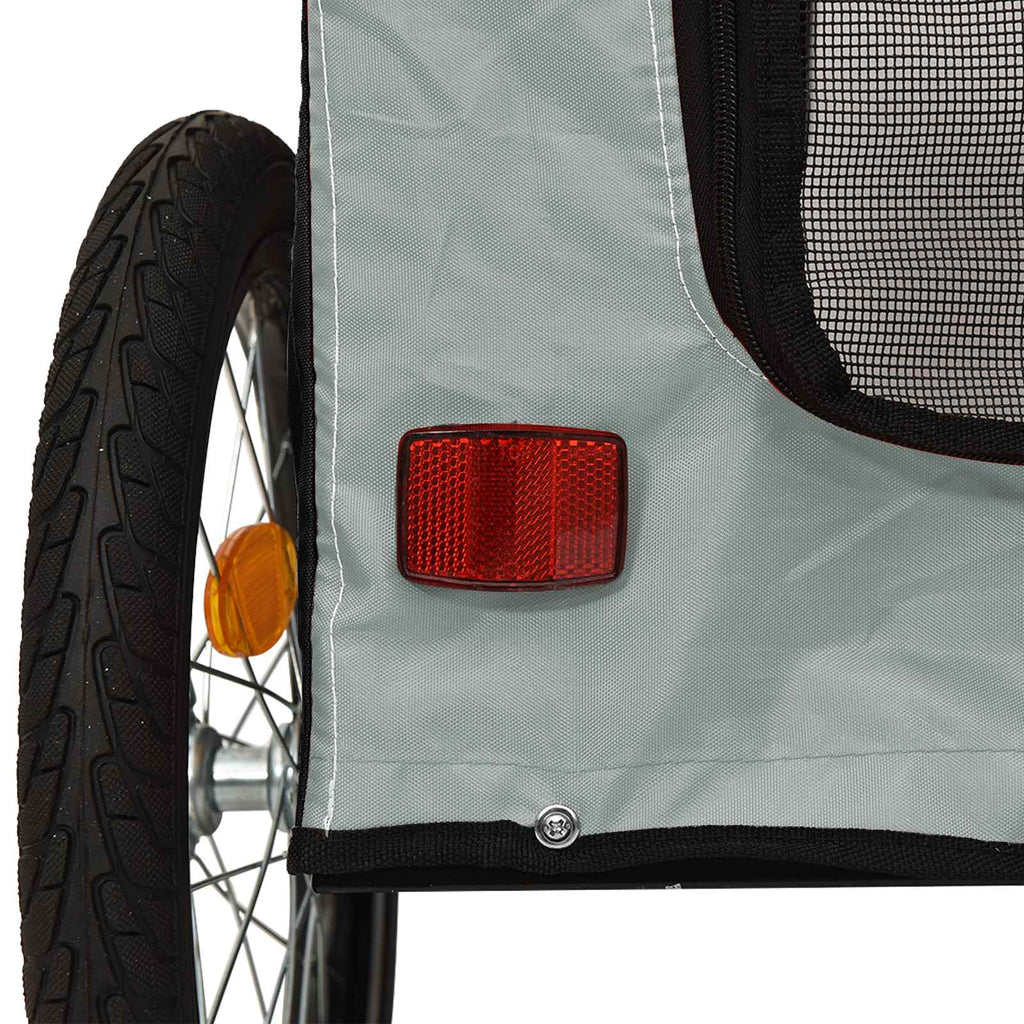 Pet Bike Trailer Grey and Black 54.5 x 120 x 161 cm
