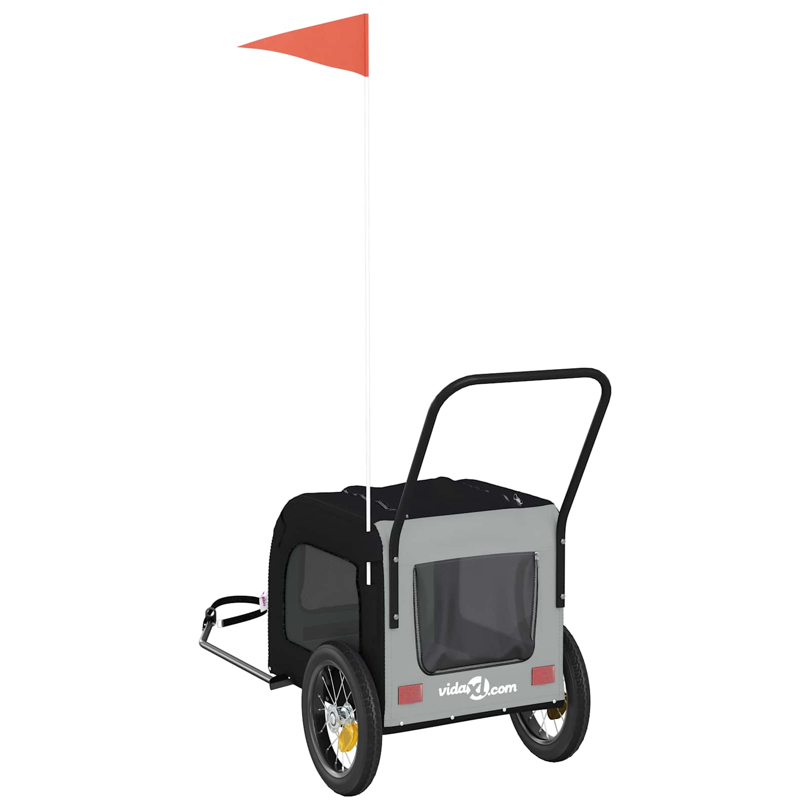Pet Bike Trailer Grey and Black 54.5 x 120 x 161 cm
