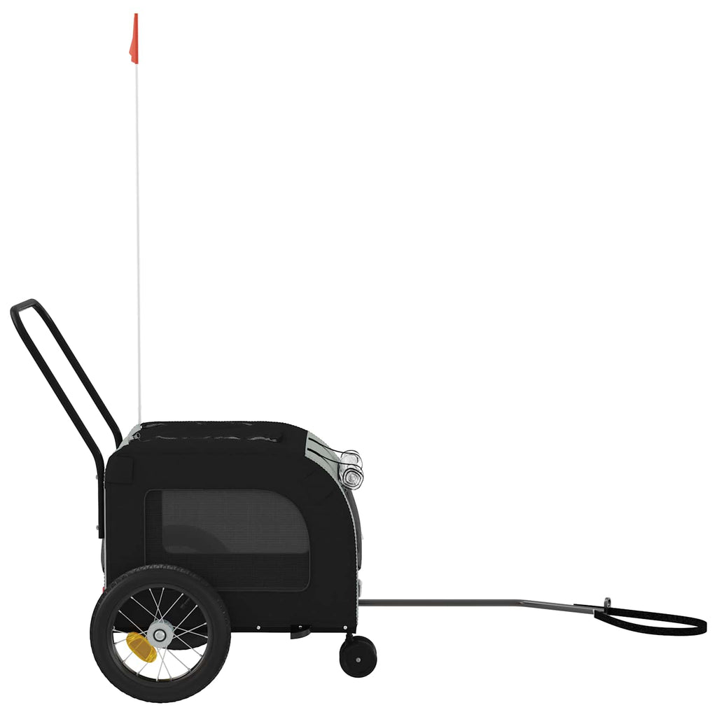 Pet Bike Trailer Grey and Black 54.5 x 120 x 161 cm