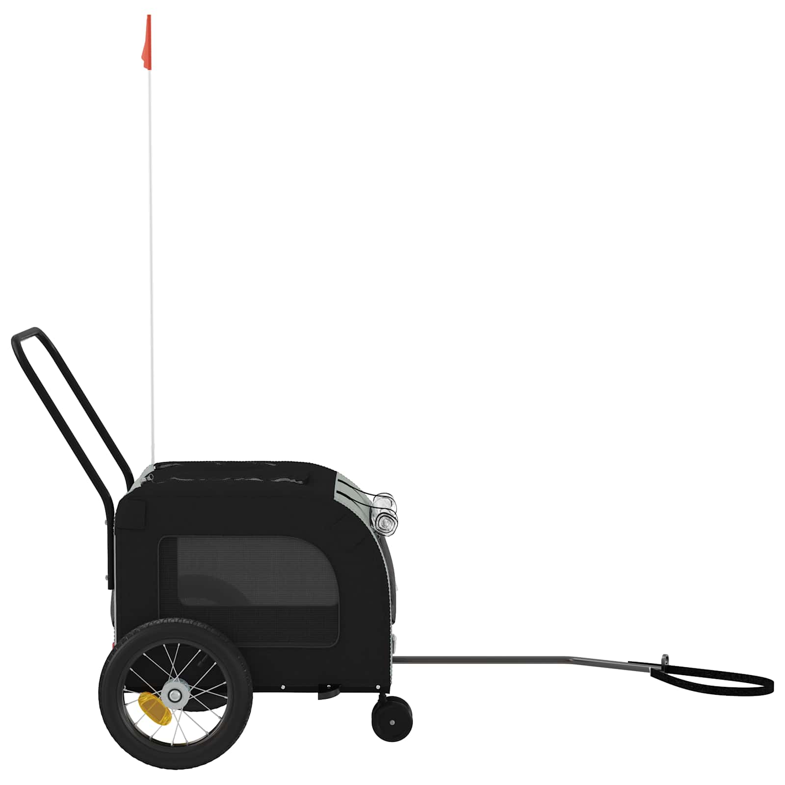Pet Bike Trailer Grey and Black 54.5 x 120 x 161 cm