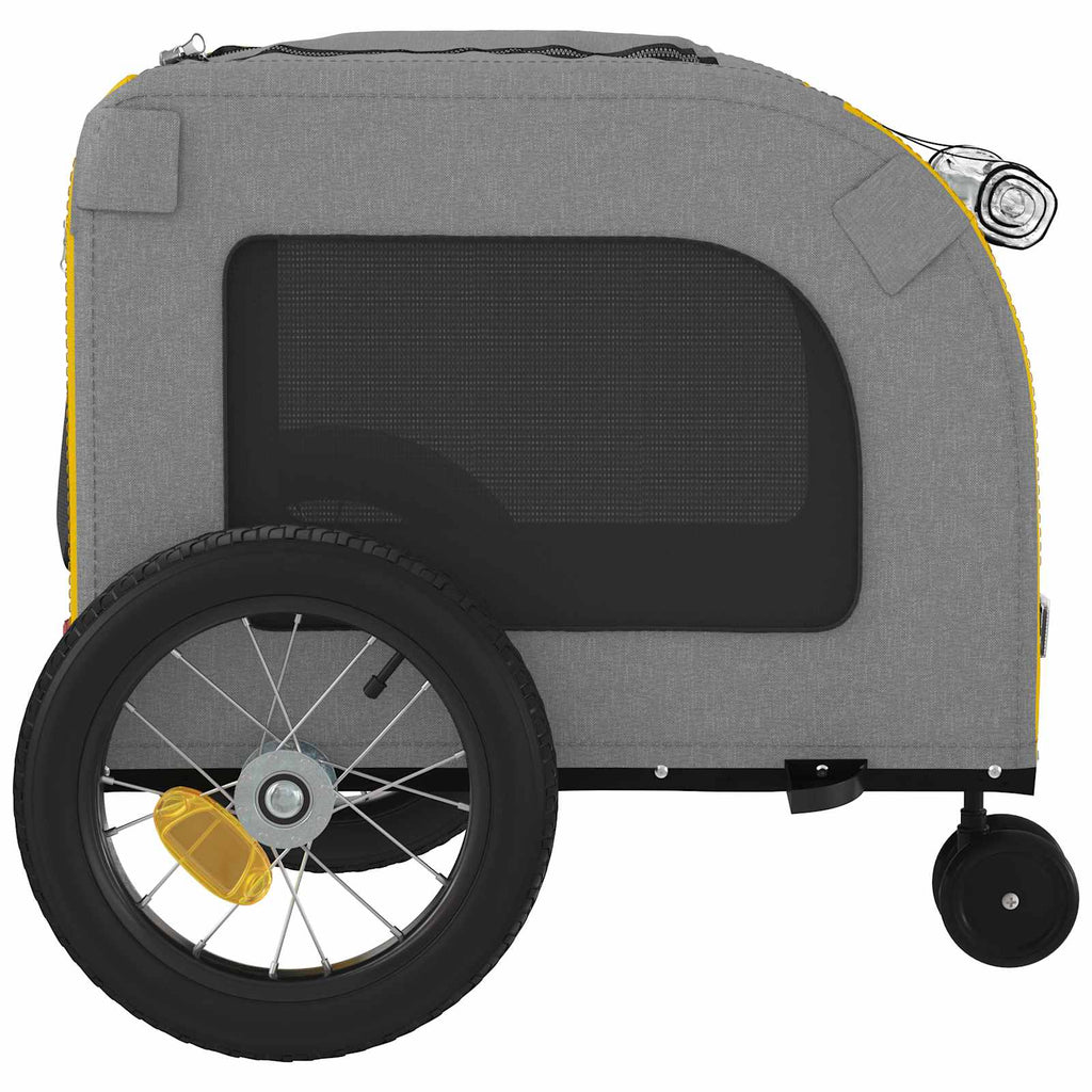 Pet Bike Trailer Yellow and Grey 54.5 x 120 x 161 cm