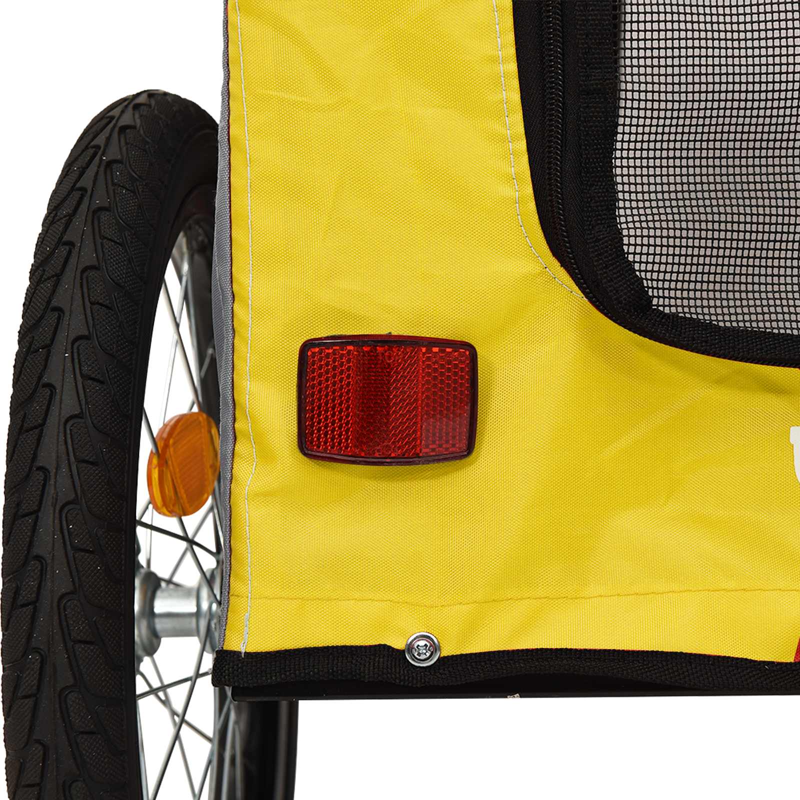 Pet Bike Trailer Yellow and Grey 54.5 x 120 x 161 cm