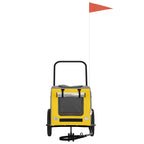 Pet Bike Trailer Yellow and Grey 54.5 x 120 x 161 cm