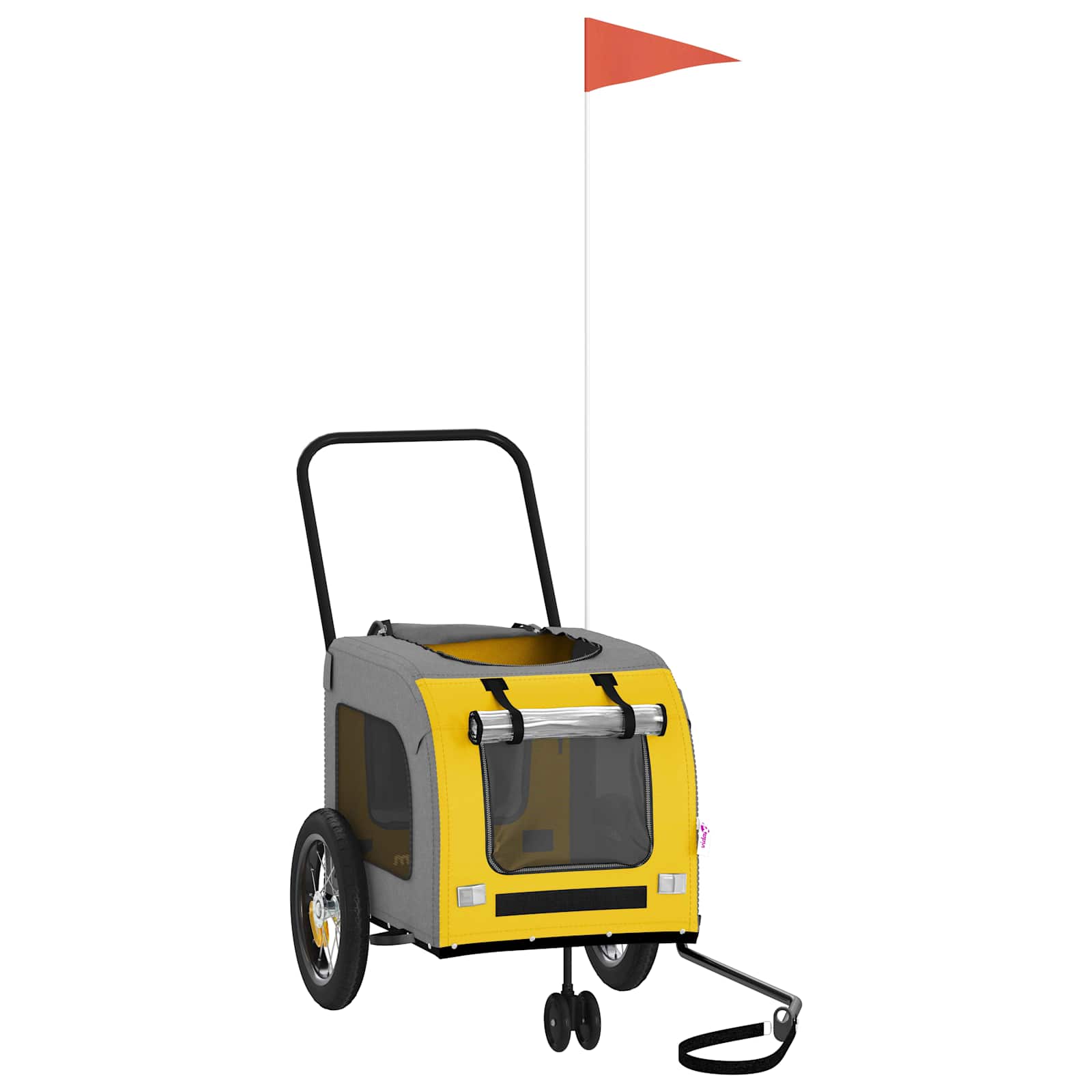 Pet Bike Trailer Yellow and Grey 54.5 x 120 x 161 cm